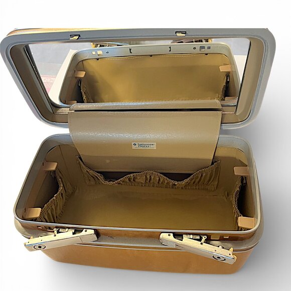 Vintage Samsonite Silhouette Train Hard Case Vanity Travel Bag Luggage w/Key - Picture 5 of 13